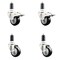 Service Caster 3 Inch 316SS Black Poly Swivel 1-1/4 Inch Expanding Stem Caster Lock Brake, 2PK SS316TTLEX20S314-PPUB-BLK-2-S-2-114 - alternate 1